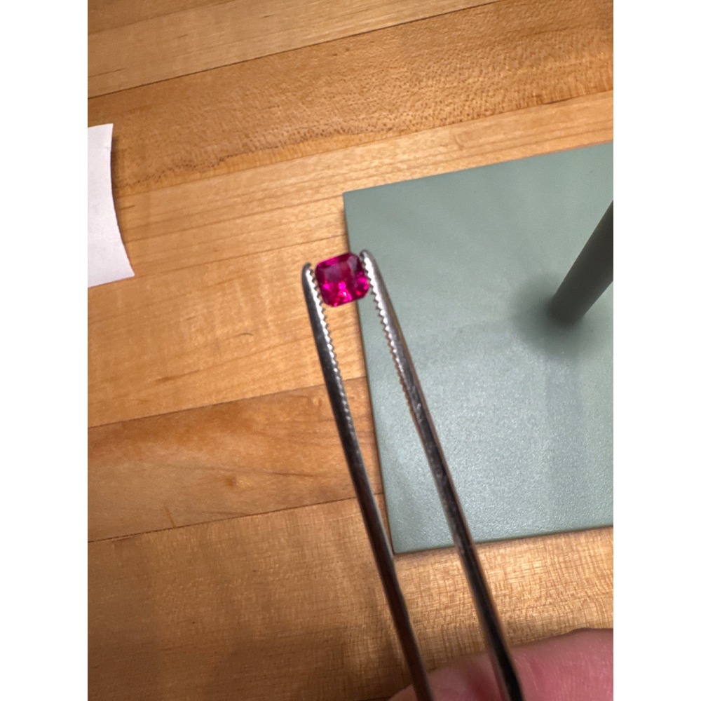 2.20ctw Fuchsia Pink Sapphire Matching Set 3 Square Cushion Loose Gemstones - Picture 5 of 7